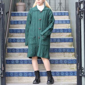 *SPECIAL ITEM* EU VINTAGE ARAN CRAFTS MADE IN IRELAND/ヨーロッパ古着ケーブルデザインロングニットカーディガン