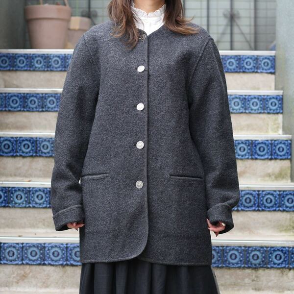 EU VINTAGE BURGFRIED COIN BUTTON WOOL TYROLEAN JACKET/ヨーロッパ古着コインボタンウールチロリアンジャケット