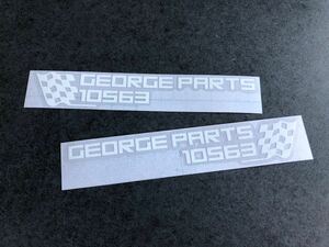 送料無料♪ GEORGE PARTS 10563 ステッカー 2枚セット 白色 約30×180㎜ アメ車 旧車 世田谷ベース ステンシル ハーレー カブ