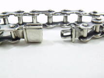 メキシコ製 シルバー925製 極太 バイクチェーン ブレスレット メキシカンジュエリー ビンテージ 84.4g STERLING SILVER MEXICO BRACELET_画像3