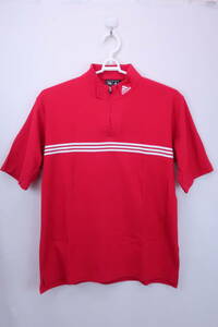 【超美品】adidas(アディダス) ハーフジップシャツ 赤 メンズ L/G ゴルフウェア 2209-0107 中古