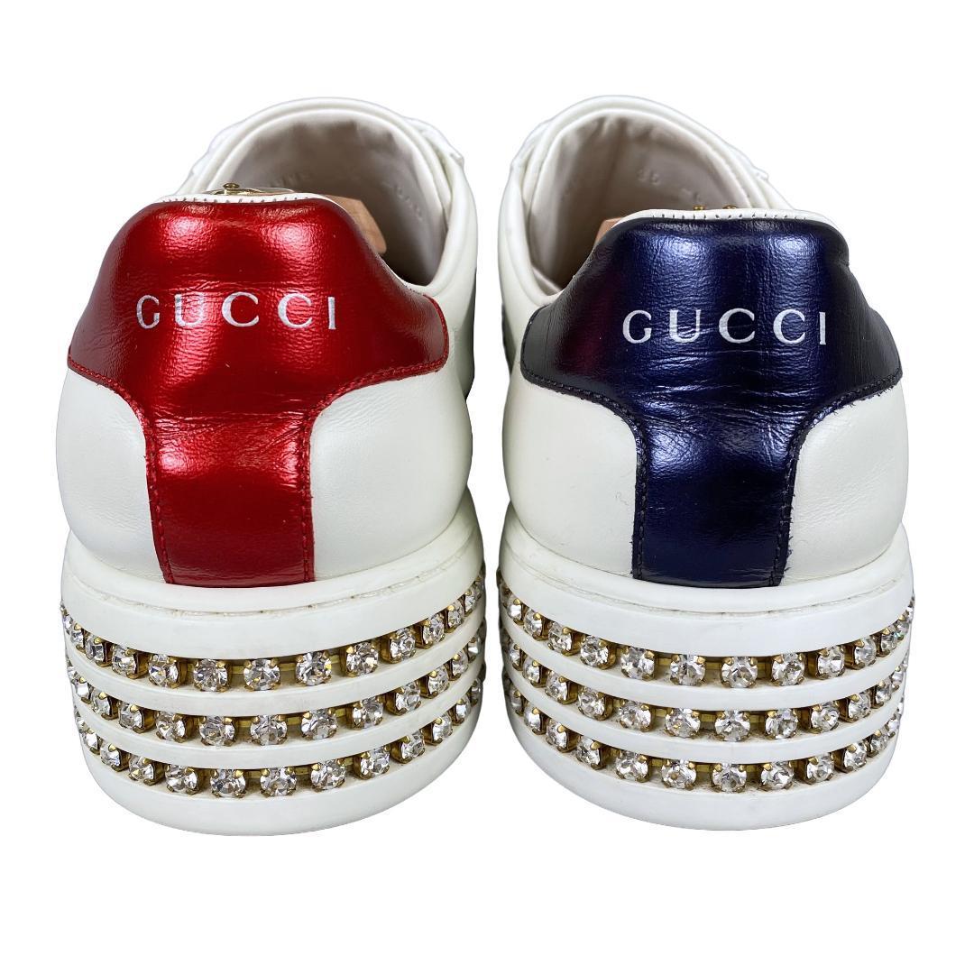GUCCI 厚底 ラインストーン スニーカー gasbaterias.com.br