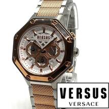 ●漂う高級感！ Versus Versace ヴェルサス ヴェルサーチ メンズ 腕時計 イタリア クォーツ クロノグラフ ローズゴールド 高級 ブランド_画像1