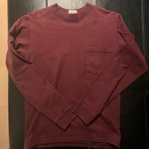 【Goodwear】グッドウェア ポケット 長袖Tシャツ ロンT ロングスリーブTシャツ USA製 ボルドー エンジ