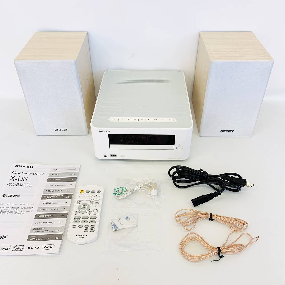 送料220円(税込)□ws028□ONKYO CDレシーバーシステム ホワイト X-U6(W