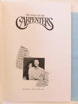 【美品】カーペンターズ 楽譜集 THE SONGS OF THE CARPENTERS 全17曲 WISE PUBLICATIONS_画像2