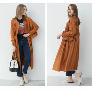 ワンピース 春服 ロングワンピース　ロング丈 長袖 ブラウン　新品　未使用　長袖 ロング丈 ロングシャツワンピース