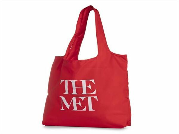 ★新品未使用★メトロポリタン美術館　コンパクト　エコバッグ（ニューヨーク）赤（文字白）　N29