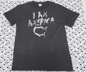 デニム&サプライ Tシャツ I AM AMRICA 黒 アメリカ S