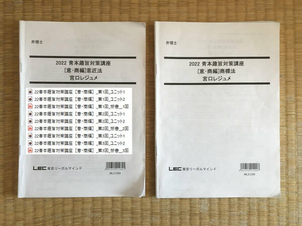 音声と板書レジュメ付け！！　2022　弁理士　青本趣旨対策講座　意・商編　意匠法・商標法　宮口先生