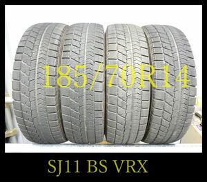 【SJ11】FK901215送料無料・代引き可　店頭受取可 2019年製造 約7.5部山 ●BS BLIZZAK VRX●185/70R14●4本