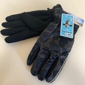 未使用 撥水加工 反射テープ付 手袋 ナイロン 冬 防寒具 バイクグローブ GLOVE 撥水 防寒 防風 厚手 裏起毛