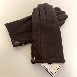 未使用 GIVENCHY ジバンシー 革手袋 牛革製 レザーグローブ GLOVES 手袋 ブラウン系 ジバンシィ タグ付