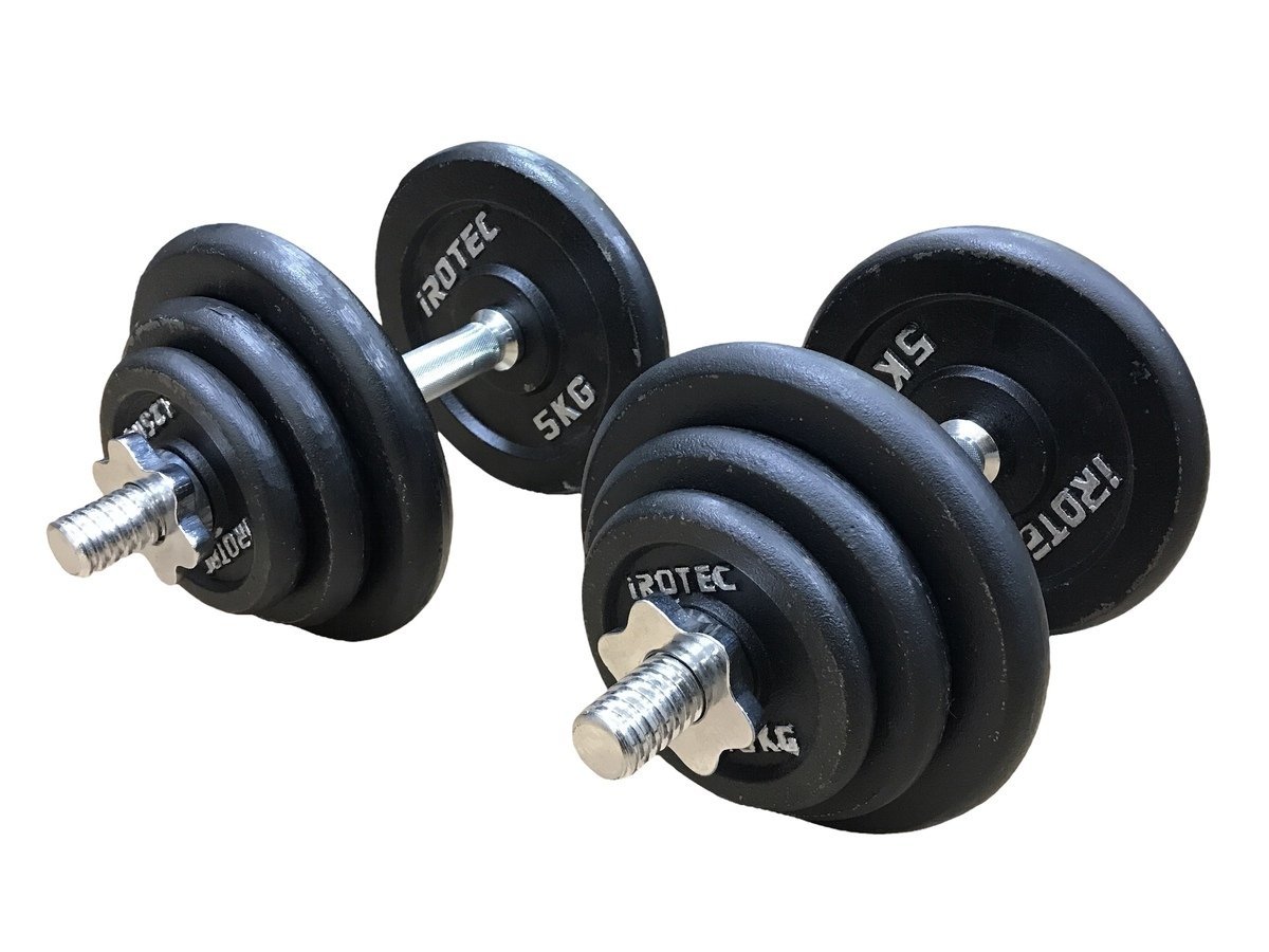 引取り限定静岡県 超美品 iROTEC ダンベル 総重量55Kg シャフトセット