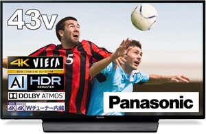 Panasonic 43V Type LCD TV 4K Double Tuner встроенный TH-43GX855 беспроводное соединение/Dolby Atmos/Function/Vod Function/Vod