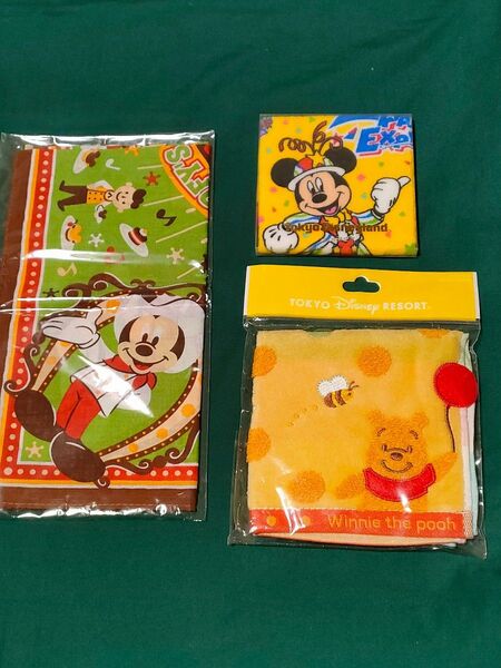 TDR ディズニー タオルハンカチ プーさん ペコスグーフィー バンダナ パーティーエクスプレス