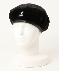 KANGOL FAUX FUR BERET カンゴール ハンチング ベレー帽 S ブラック 美品