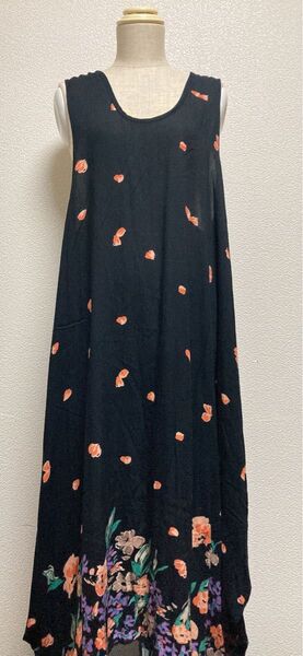 ○即日発送可!花柄 アシメ ロング ワンピース○