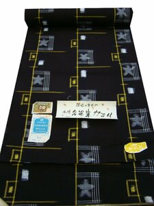 時代屋 新古品 創作用 裄68ｃｍ OK 本場 久留米絣 反物 綿 手機 12ｍ Ｇｓ332