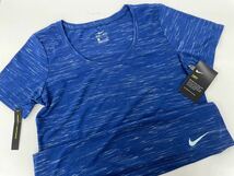 新品■NIKE ナイキ レディース ドライフィット 半袖シャツ S ブルー スポーツ ランニング ジム ヨガ_画像1