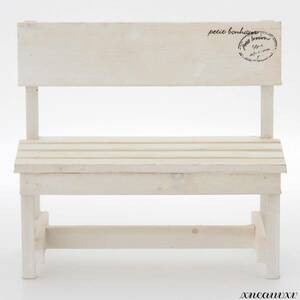 おしゃれな 木製ミニベンチ ホワイト ディスプレイ インテリア アンティーク かわいい 天然木 雑貨 ドール 小物 ガーデン 椅子 ベンチ