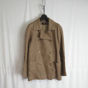 美品 ポーランド製 A.P.C. トレンチ ジャケット 裏地 アウター コート S相当 レディース アーペーセー フランス ユーロ リネン カジュアル