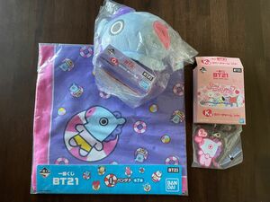 BT21一番くじ　MANG ぬいぐるみ　バンダナ　ラバーチャーム