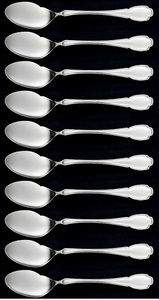 * Lucky wood silver re-k fish sauce spoon 10P high class 18-10 made of stainless steel mirror finish made in Japan new goods 
