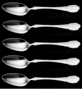 * Lucky wood silver re-k. white silver vessel tea spoon 5P7.6 micro n silver mirror finish made in Japan new goods 