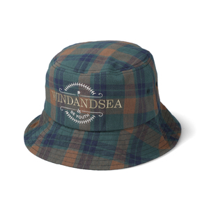 新品 21AW (WIND AND SEA) PLAID HAT GREEN ウィンダンシー ビー ユース タウン チェック柄 バケットハット グリーン フリーサイズ