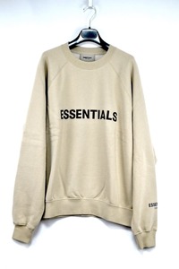 【訳ありB品】(購入証明書付き) (FOG) FEAR OF GOD ESSENTIALS フォグ フィアオブゴッド フロントロゴ スウェット トップス タン S