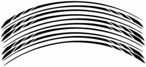 バイク ホイールリムステッカー ストロボラインスリム幅タイプ リムラインテープ 10枚 車 ホイールリムライン (黒)