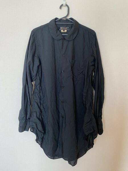 1回着美品◆BLACK COMME des GARCONS　ブラックコムデギャルソン　しわ加工ブラウス◆黒◆サイズM