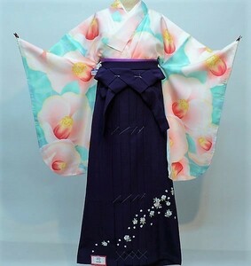  кимоно hakama комплект Junior для . исправление 144cm~150cm 100 цветок .. синий зеленый цвет hakama цвет модификация возможность новый товар ( АО ) дешево рисовое поле магазин NO31383-03