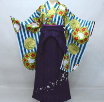 二尺袖 着物袴 フルセット KYOURAKU EVAKOMON 袴色を６色から選択できます 着物丈はショート丈 新品（株）安田屋 NO31938_画像1