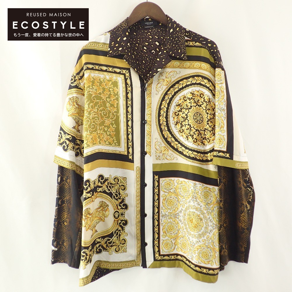 高級感 レア物 Versace ヴェルサーチ シルクシャツ i10962
