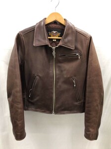 HARLEY DAVIDSON ハーレーダビッドソン シングルライダースジャケット 牛革 ブラウン XSサイズ SS-933190