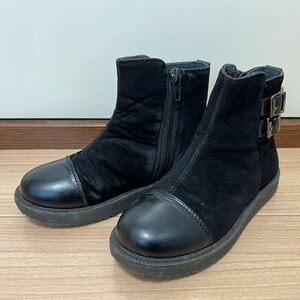 キッズ ブーツ 17〜18cm ブラック 黒 ショートブーツ