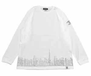 DELTA☆EMB SKYLINE L/S T-SHIRT WHITE