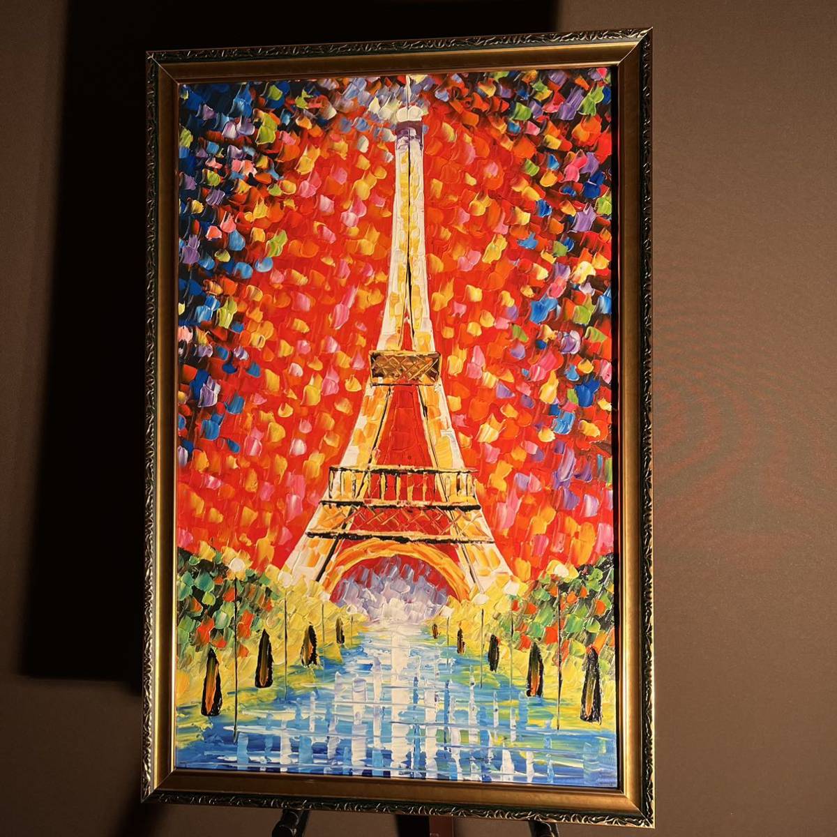 油彩作品 渡邊ひでき パリの街 セーヌ川 絵の具超厚塗り仕上げ 油彩作品 渡邊ひでき パリの街 セーヌ川 絵の具超厚塗り仕上げ