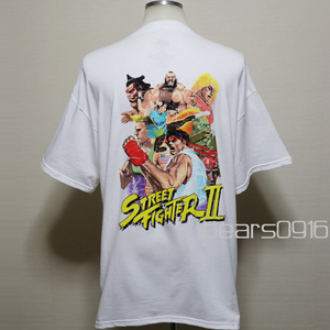 アメリカ購入 新品 Street Fighter II ストリートファイターII 両面グラフィックプリント Tシャツ 白 XL