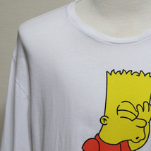 アメリカ購入 USED美品 The Simpsons ザ・シンプソンズ バートシンプソン グラフィックプリント ロングTシャツ 白 XL_画像2