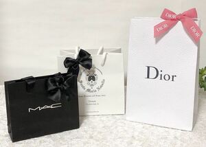 クリスチャン・ディオール「Christian Dior」ショッパー 小物箱用サイズ (1379) 正規品 付属品 紙袋 ショップ袋 ブランド紙袋 他2枚おまけ