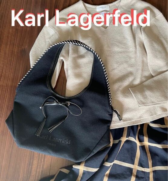 SALE【Karl Lagerfeld】黒 トートバッグ ハンドバッグ