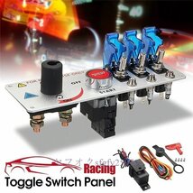 M057☆新品高品質 耐久性 強力 便利 12v オート led トグルイグニッション スイッチ パネル レーシングカー エンジン スタート プッシュ_画像2