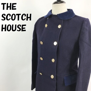 【人気】THE SCOTCH HOUSE/ザ・スコッチハウス ダブルコート ダブルブレスト ロングコート アウター 金ボタン ネイビー サイズ不明 /S3937