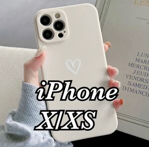 ★送料無料★即決★【iPhoneX/XS】iPhoneケース ホワイト ハート 手書き 白 iPhoneXS iPhoneカバー シンプル iPhoneXケース iPhoneXSケース