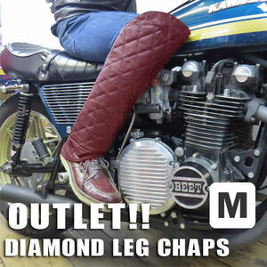 30%OFF!! outlet [HEAVY](M size ) diamond pad leg chaps red Moto blue zLEG CHAPS