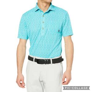 新品 パラディーゾ 半袖 ポロシャツ Mサイズ ターコイズ 3SW05A 吸汗速乾 UVカット 高通気 税込9,790円 メンズ ゴルフシャツ ゴルフウェア