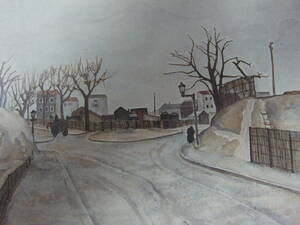 Art hand Auction 藤田嗣治, ｢Paysage de banlieue sous la neige｣, 希少画集の額装画, 人気作品, オーダーマット付･日本製新品額入り, 送料無料, 絵画, 油彩, 自然, 風景画